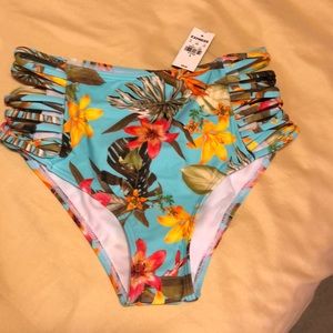 High Waisted Strappy Bikini Bottoms